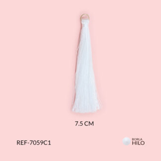 Borla blanco hilo 7.5cm paquete x2 unidades