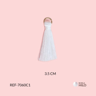 Borla blanco 3.5cm paquete x2 unidades