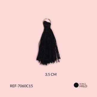 Borla negra hilo 3.5cm paquete x2 unidades