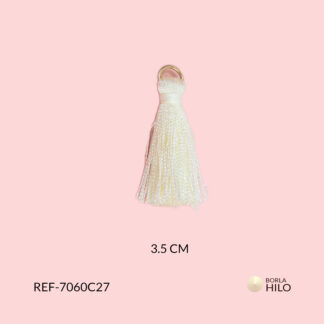 Borla blanco hueso hilo 3.5cm paquete x2 unidades