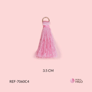 Borla hilo rosada 3.5cm paquete x2 unidades