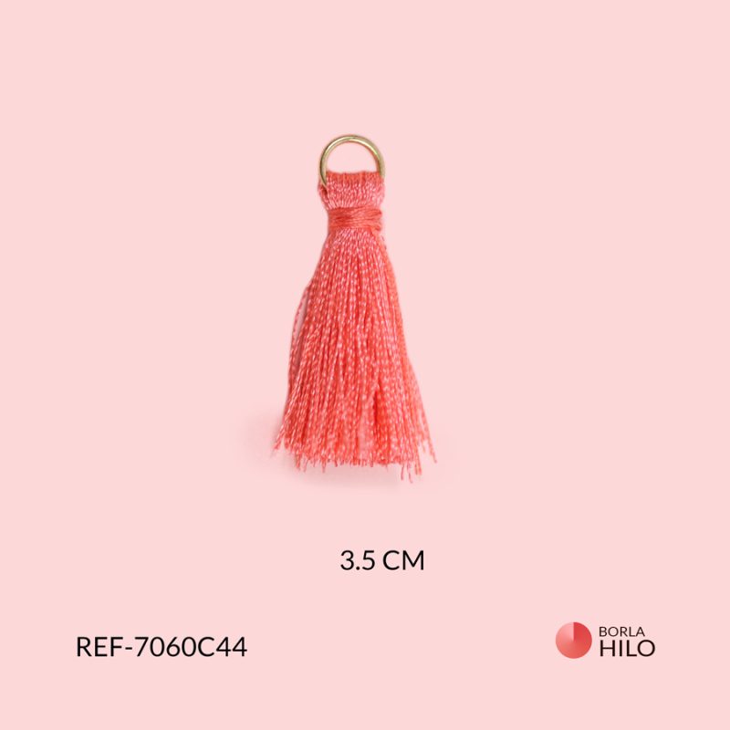 Borla Salmon oscuro hilo 3.5cm / paquete x 2 unidades / Ref-7060C44 / Ref-7060C44