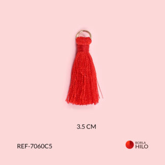 Borla roja hilo 3.5cm x 2und