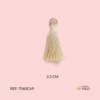 Borla hilo beige almendra 3.5cm paquete x2 unidades
