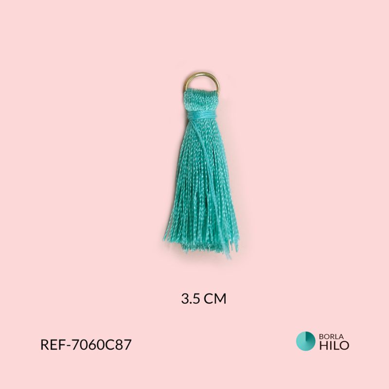 Borla verde jade hilo 3.5cm / paquete x 2 unidades / Ref-7060C87 / Ref-7060C87