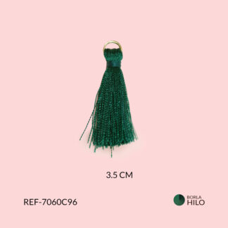 Borla verde pino hilo 3.5cm x 2 und