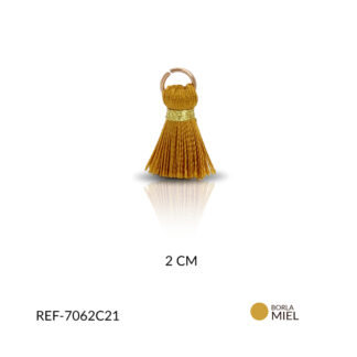 Borla hilo cordón mini miel 2cm paquete x2 unidades