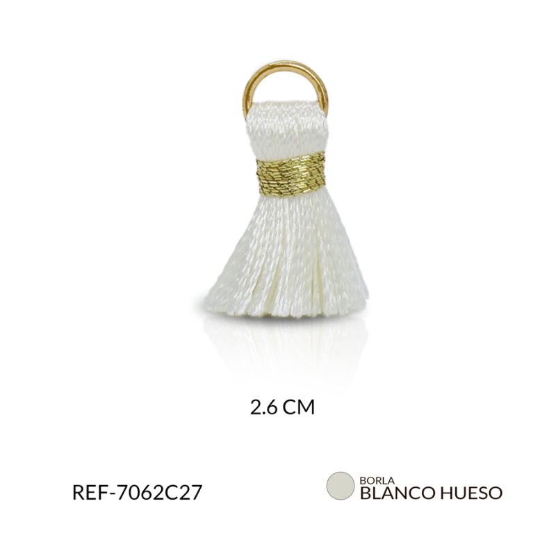 Borla mini blanco h 2 cm / x par / Ref-7062C27