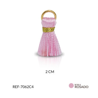 Borla hilo cordón mini rosado rosa 2cm paquetes x2 unidades