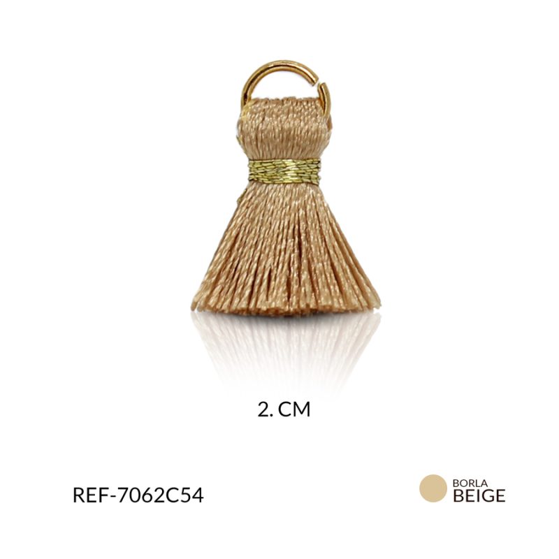 Borla mini beige 2cm / paquete x par / Ref-7062C54 / Ref-7062C54