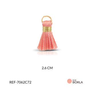 Borla hilo cordón mini salmón 2.6 cm paquete x2 unidades