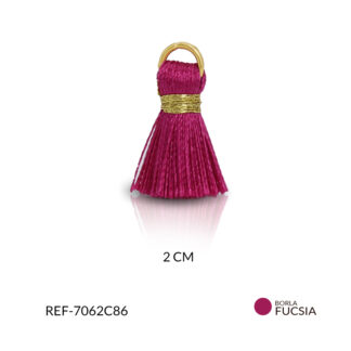 Borla hilo cordón mini fucsia oscuro 2cm paquete x2 unidades