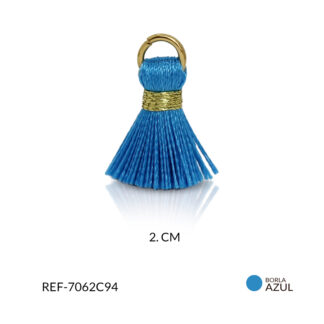 Borla hilo cordón mini azul zafiro 2cm paquete x2 unidades