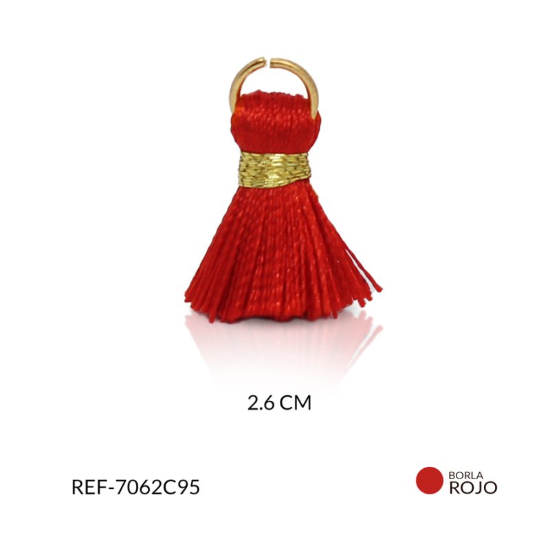 Borla mini rojo naranjado 2 cm / x par / Ref-7062C95