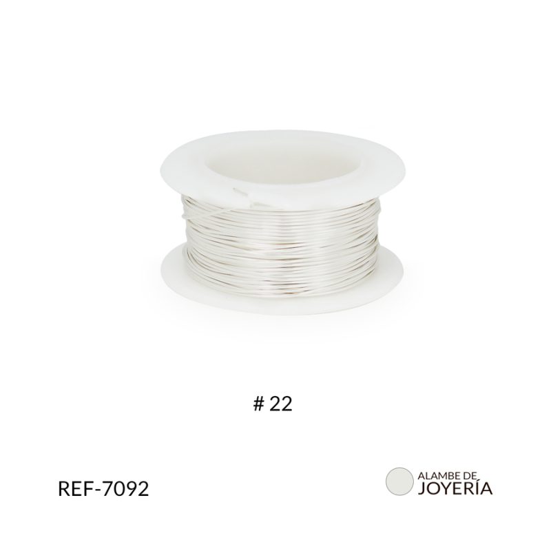 Alambre joyería #22 plateado x rollo