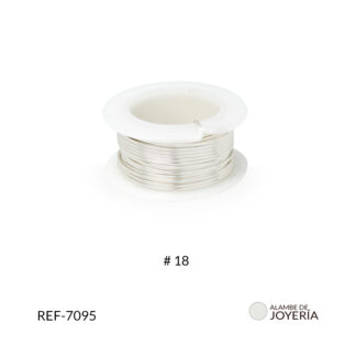 Alambre joyería #18 plateado x rollo