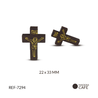 Cruz madera cristo estampado 22x33mm x 12unds