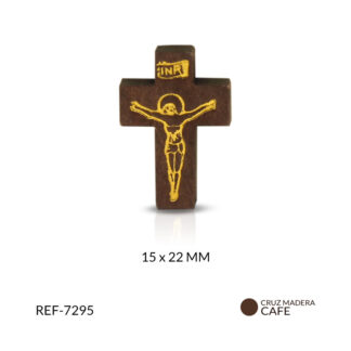 Cruz madera Cristo estampado 15x22mm x 12 und
