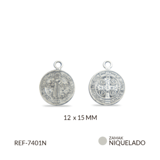 Medalla zamak san benito 12x15mm x12 und