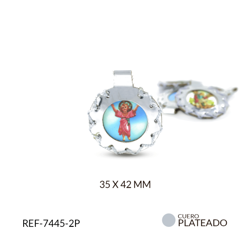 Escapulario cuero redondo 35x42mm x 2und