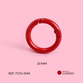 Argolla llavero color rojo en hierro 25mm x und
