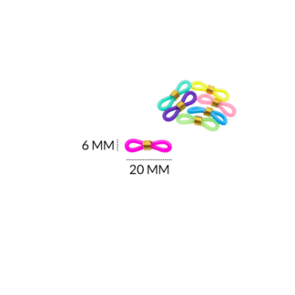 TERMINAL CAUCHO PARA GAFA 6 X 20MM / multicolor / paquete x 6 pares surtido / REF-7799-28 / REF-7799-28