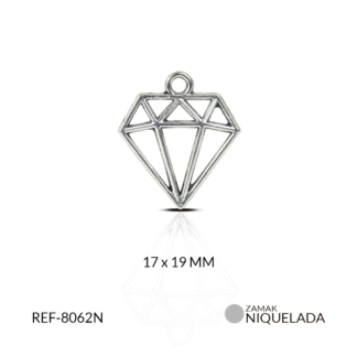 Dije zamak diamante 17x19mm x12 unidades