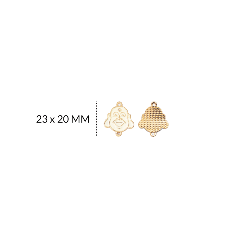 CENTRO PULSERA ZAMAK BUDA BEIGE 23 X 20 MM / color dorado / X UNIDAD / REF-8083Dbeige / REF-8083D/ Beige
