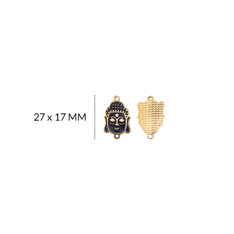 CENTRO PULSERA ZAMAK DIOSA NEGRO 27 X 17 MM / color dorado / X UNIDAD / REF- 8083Dnegr / REF-8083D/ negro 2