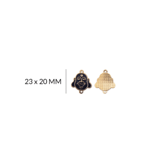Centro pulsera zamak buda negro 23x20mm x und