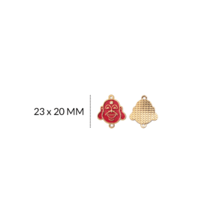 Centro pulsera zamak buda rojo 23x20mm x und