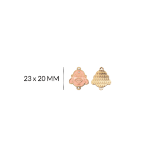 Centro pulsera zamak buda salmon 23x20mm x und