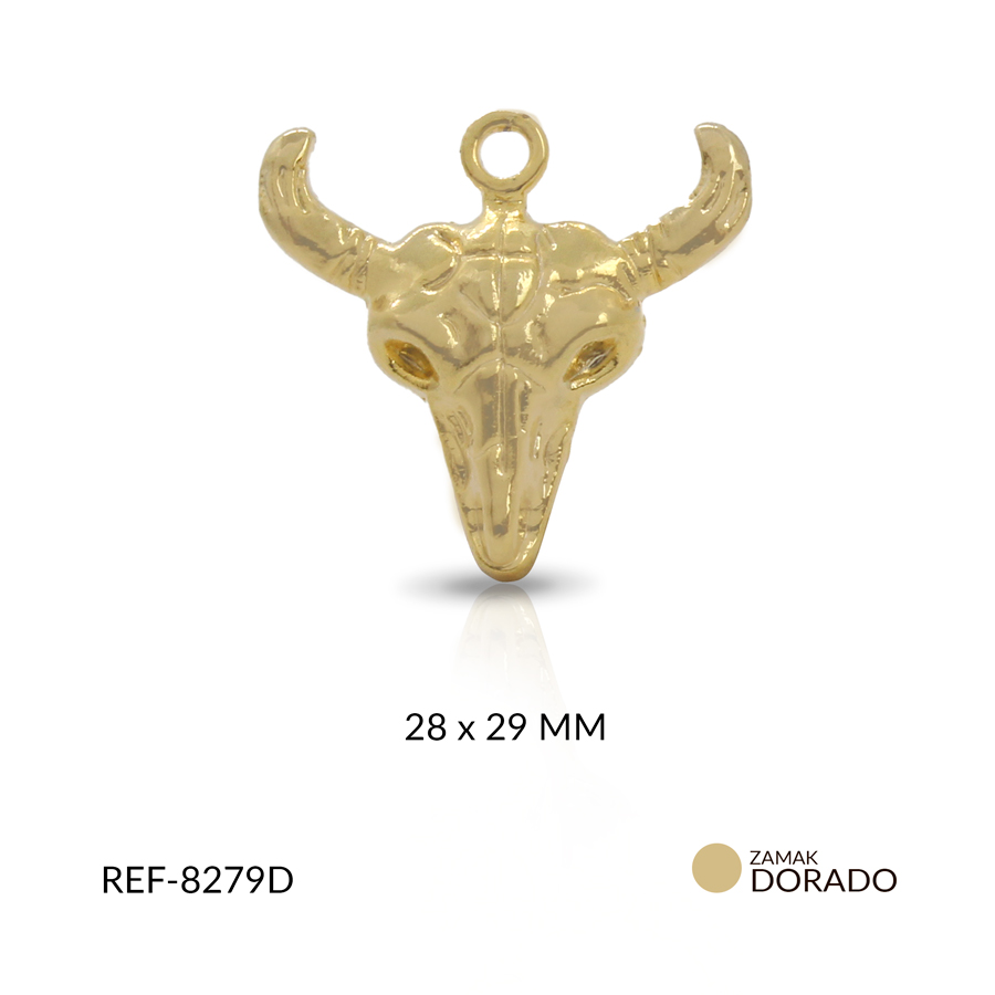 Dije Zamak toro 28x29mm / x unidad / Ref-8279D