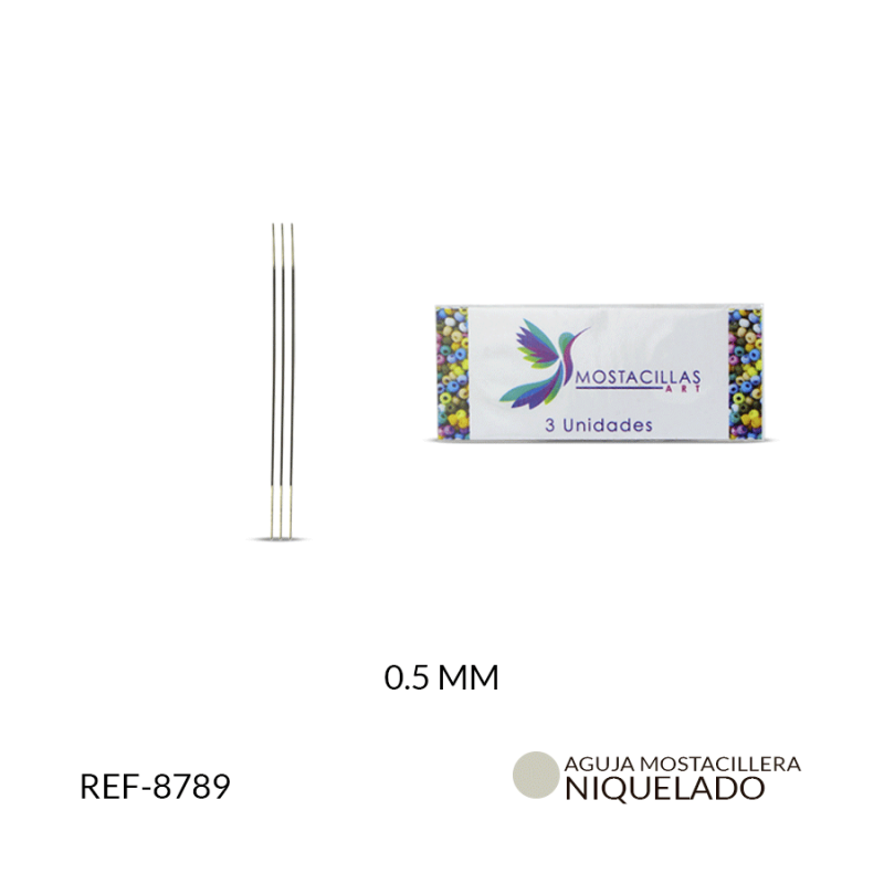 Aguja mostacillera doble 0.5mm Paño x 3 und