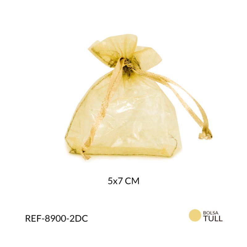 Bolsa Tull dorada claro 5x7cm