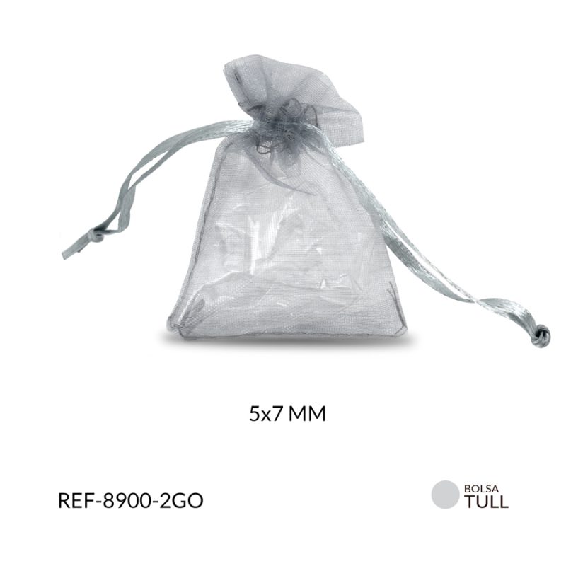 Bolsa tull gris claro 5x7cm