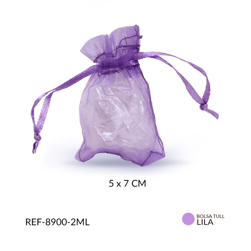 BOLSA TULL VIOLETA LILA 5X7CM  / paquete x 6 unidades / Ref-8900-2ML