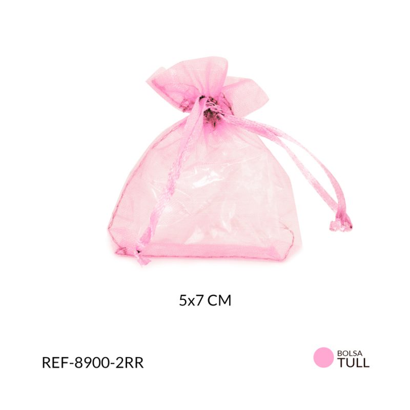 Bolsa Tull Rosado 5 x 7 cm / paquete x 6 unidades / Ref-8900-2RR