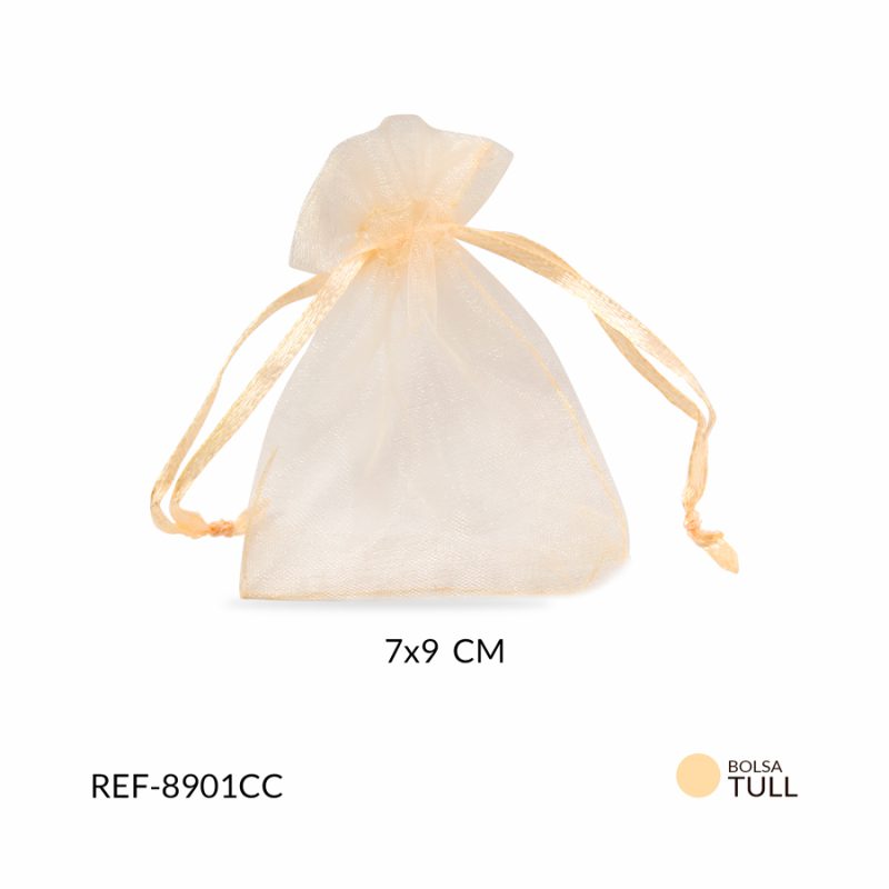 Bolsa tull curuva claro 7 x 10 / 7 x 9 cm / paquete x 6 unidades / Ref-8901CC / Ref-8901CC