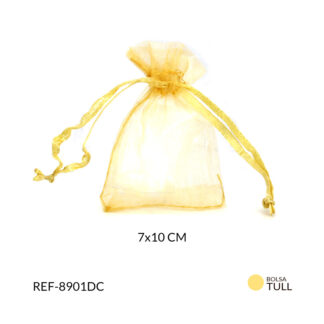 Bolsa tull dorado claro 7x9cm x 6 und