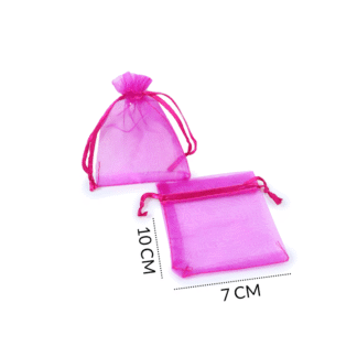 Bolsa tull fucsia oscuro 7 x 10 cm / paquete x 6 unidades  / REF-8901FO
