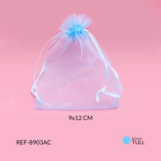 Bolsa tull azul claro 9x12cm x 6 und