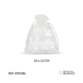 Bolsa tull color blanco 10x12cm x 6und