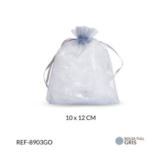 Bolsa tull color gris 10x12cm