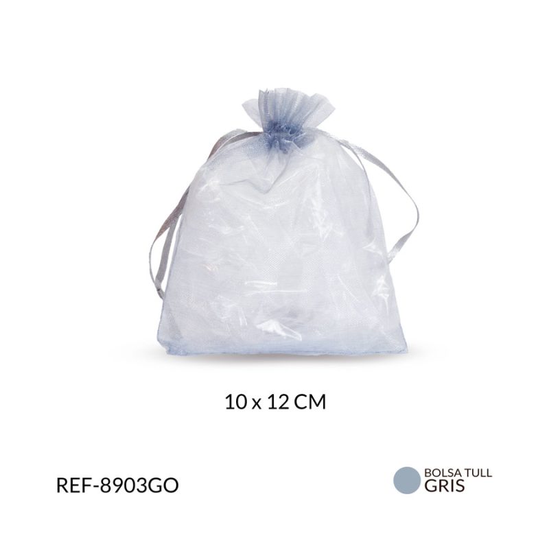 Bolsa tull color gris 10x12cm