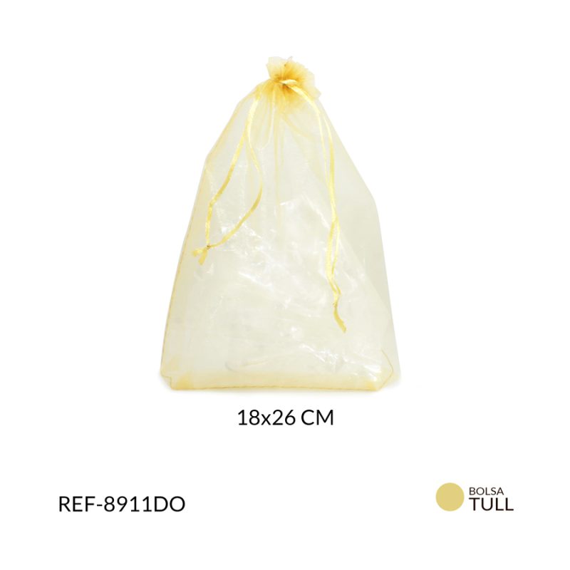 Bolsa Tull Dorado liso 18 x 26 / 17 x 26 CM / x und / Ref-8911DO
