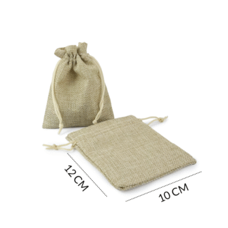 Bolsa yute beige 10x12mm