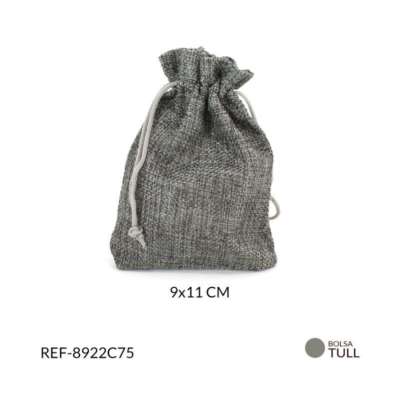 Bolsa Yute Gris 9x11cm / x unidad / Ref-8922C75 / Ref-8922C75