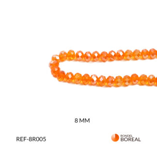 Rondel boreal naranja oscuro 8mm