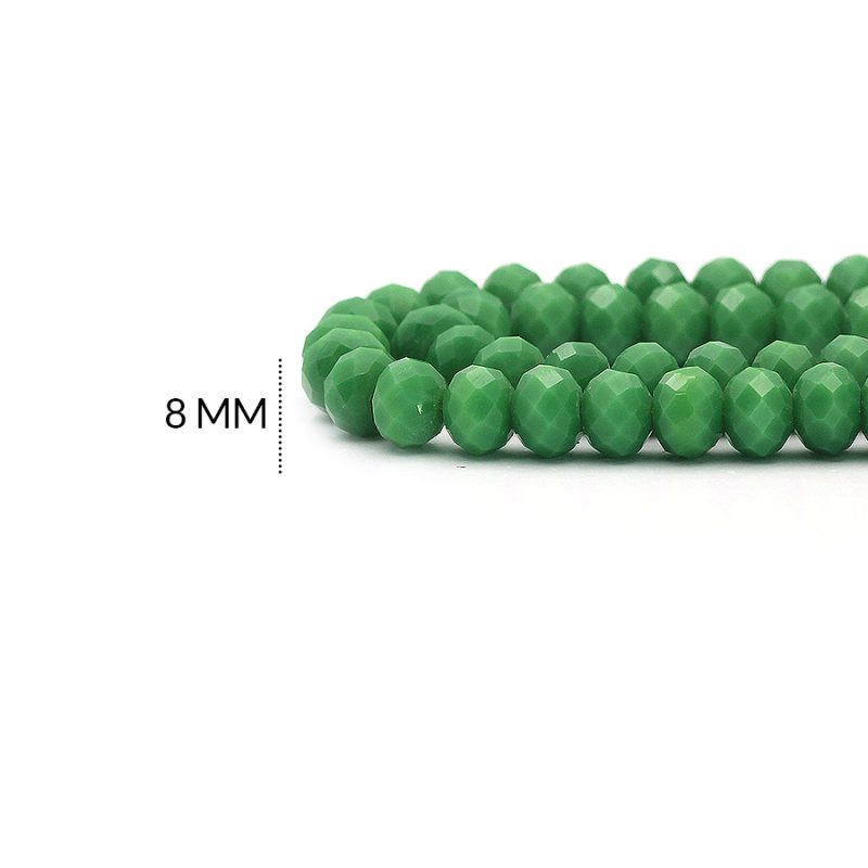 Rondela mate verde oscuro 8mm / x sarta / REF- 8R366